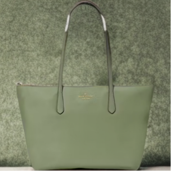 Kate Spade 'Kitt' Nylon Medium Tote in Cedar Stand Green