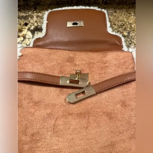 Badgley Mischka Fur Border Satchel