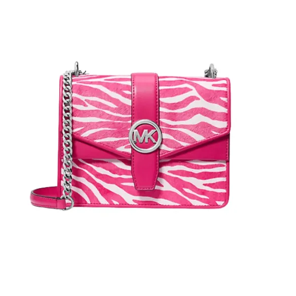Michael Kors Greenwich small pink zebra bag