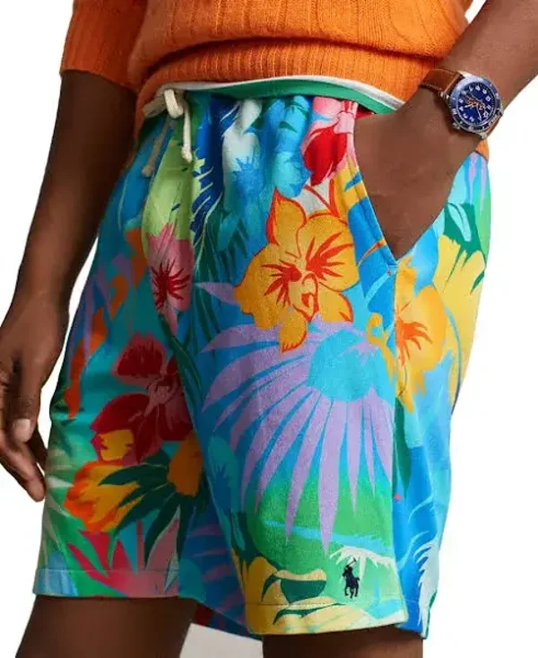 Polo Ralph Lauren 8 Inch French Terry Hawaiian Floral Graphic Shorts