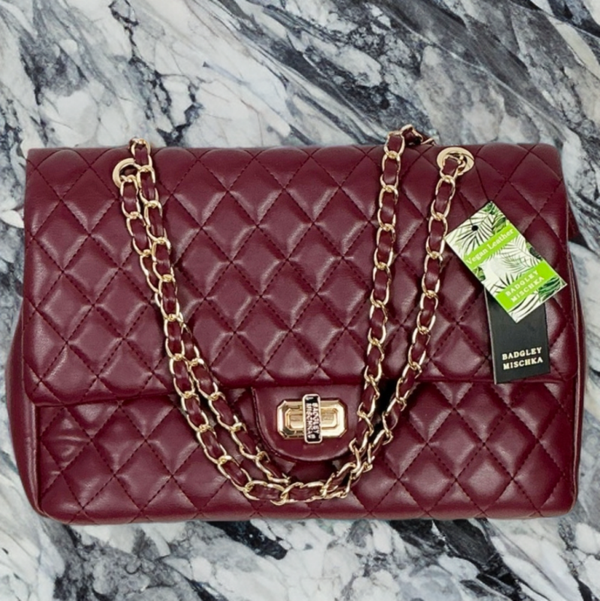 Badgley Mischka Quilted Messenger Bag