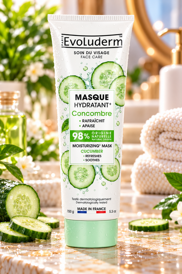 Masque Hydratant Concombre - 150ml - 98% d'Ingrédients d'Origine Naturelle