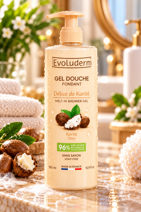 Gel Douche Fondant Délice de Karité - 500ml - 96% d'Ingrédients d'Origine Naturelle