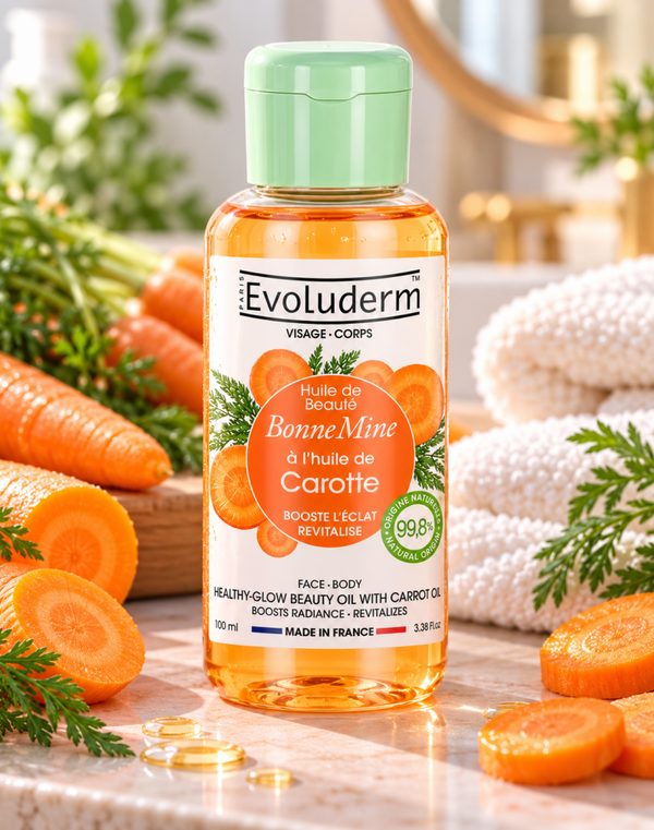 Huile de Beauté Bonne Mine à l’huile de Carotte - 100ml - 99,8% d'Ingrédients d'Origine Naturelle