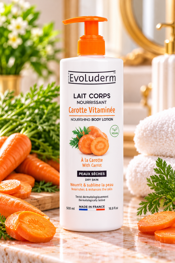 Lait Corps Nourrissant Carotte Vitaminée - 500ml - Ingrédients d'Origine Naturelle