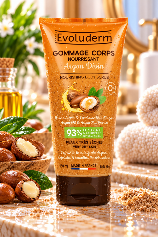 Gommage Corps Nourrissant Argan Divin - 150ml - 93% d'Ingrédients d'Origine Naturelle