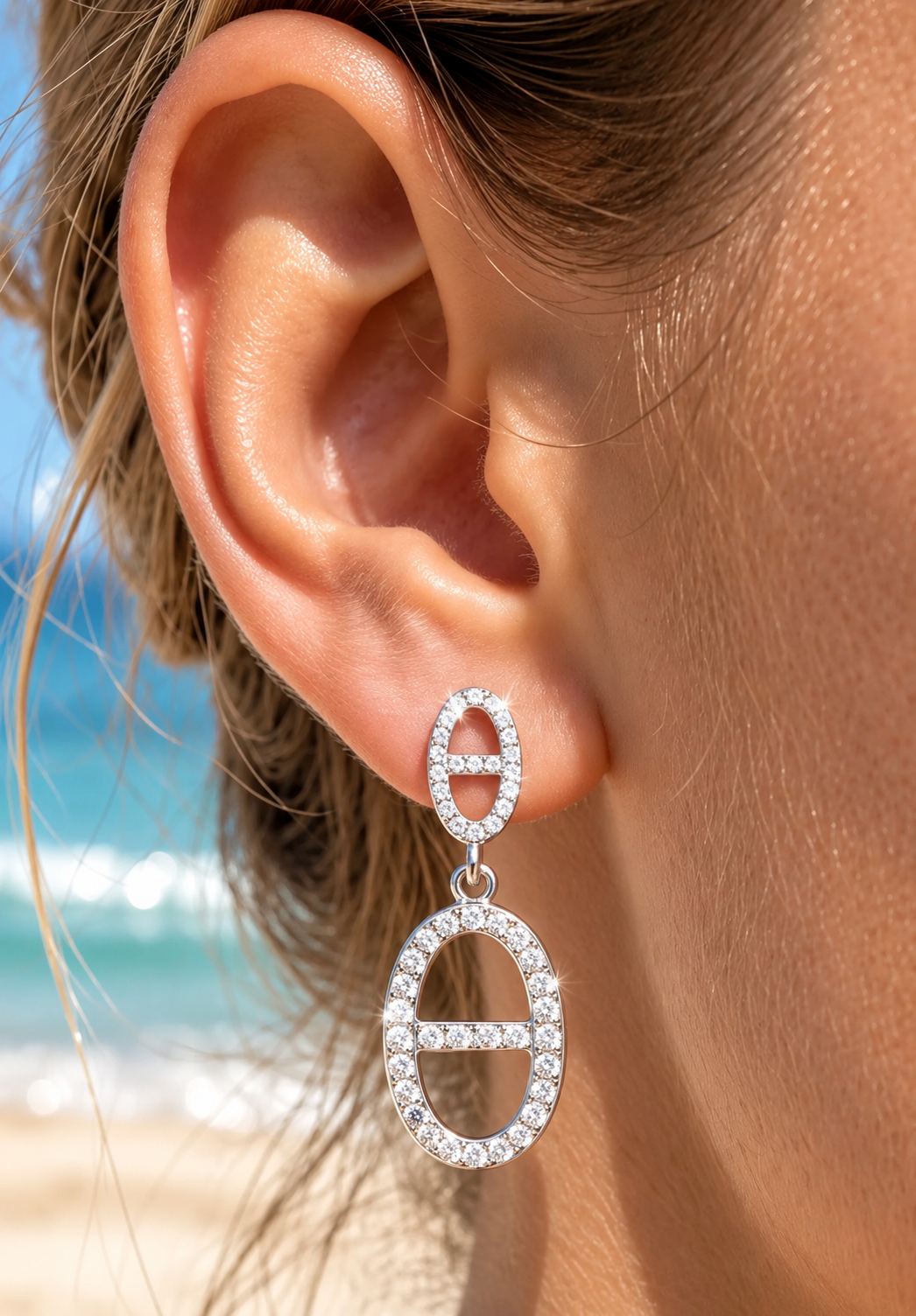 Boucle d’oreille ambre