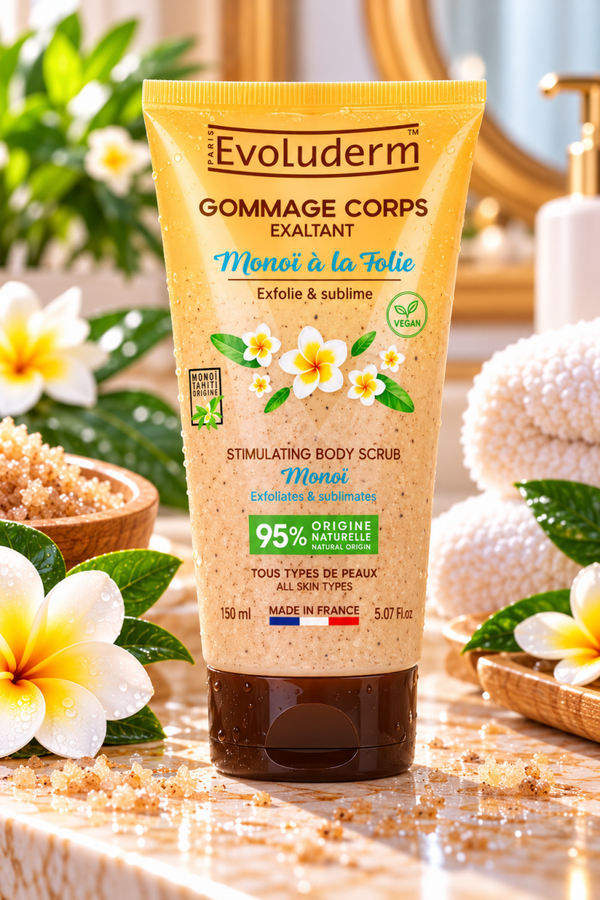 Gommage Corps Exaltant Monoï à la Folie - 150ml - 93% d'Ingrédients d'Origine Naturelle