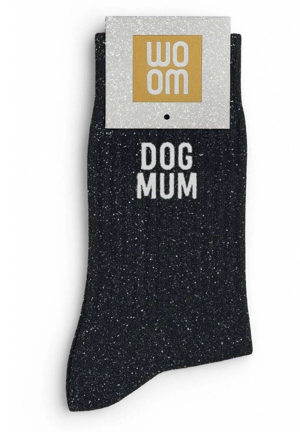Chaussette à paillettes dog mum