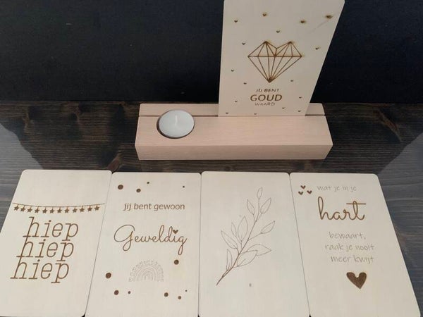 Kaartenhouder met kaarsje