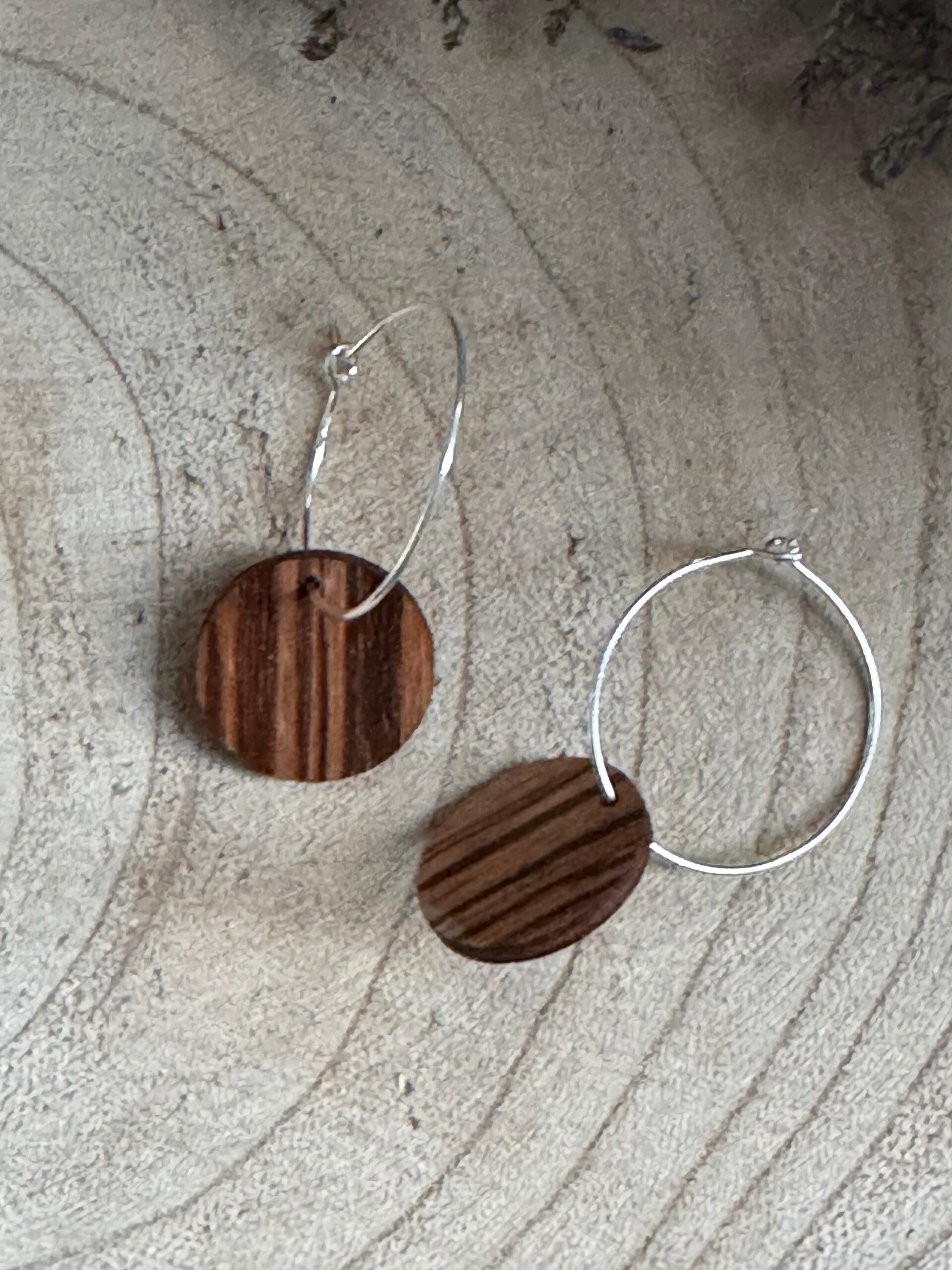 Oorbel Zebrawood zilver