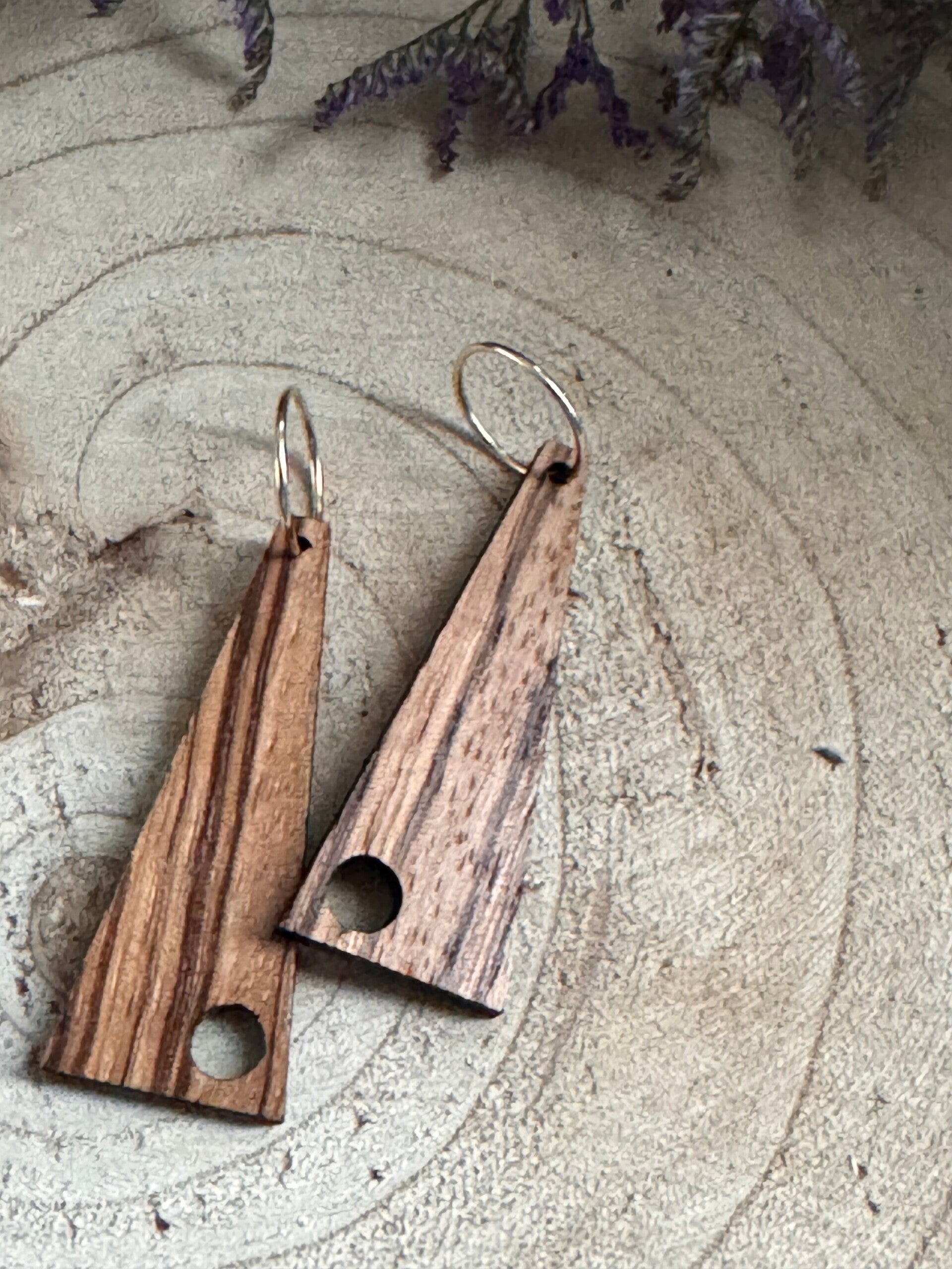 Oorbel Zebrawood 14k gold filled