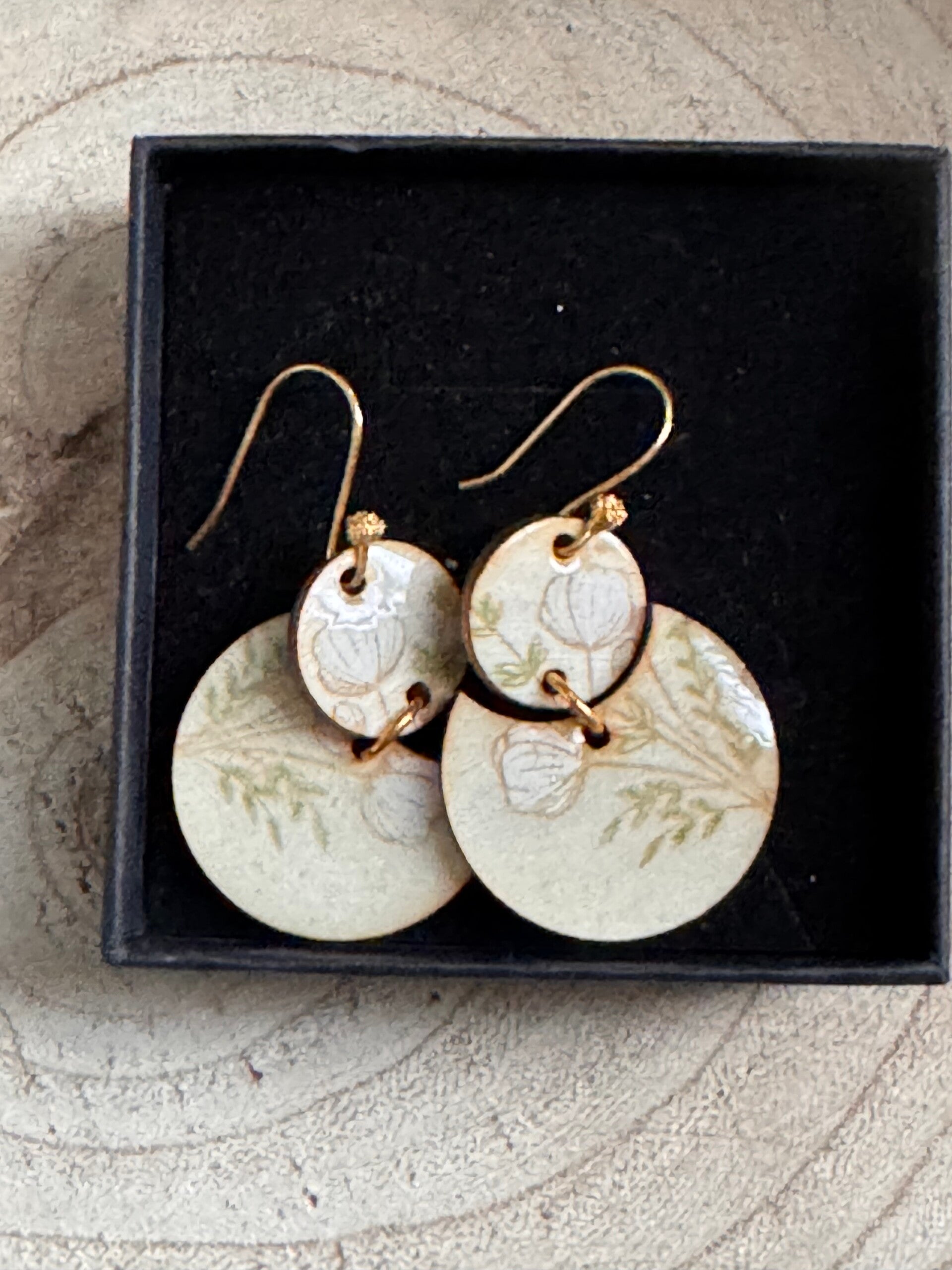 Multiplex oorbellen  22K goud vermeil