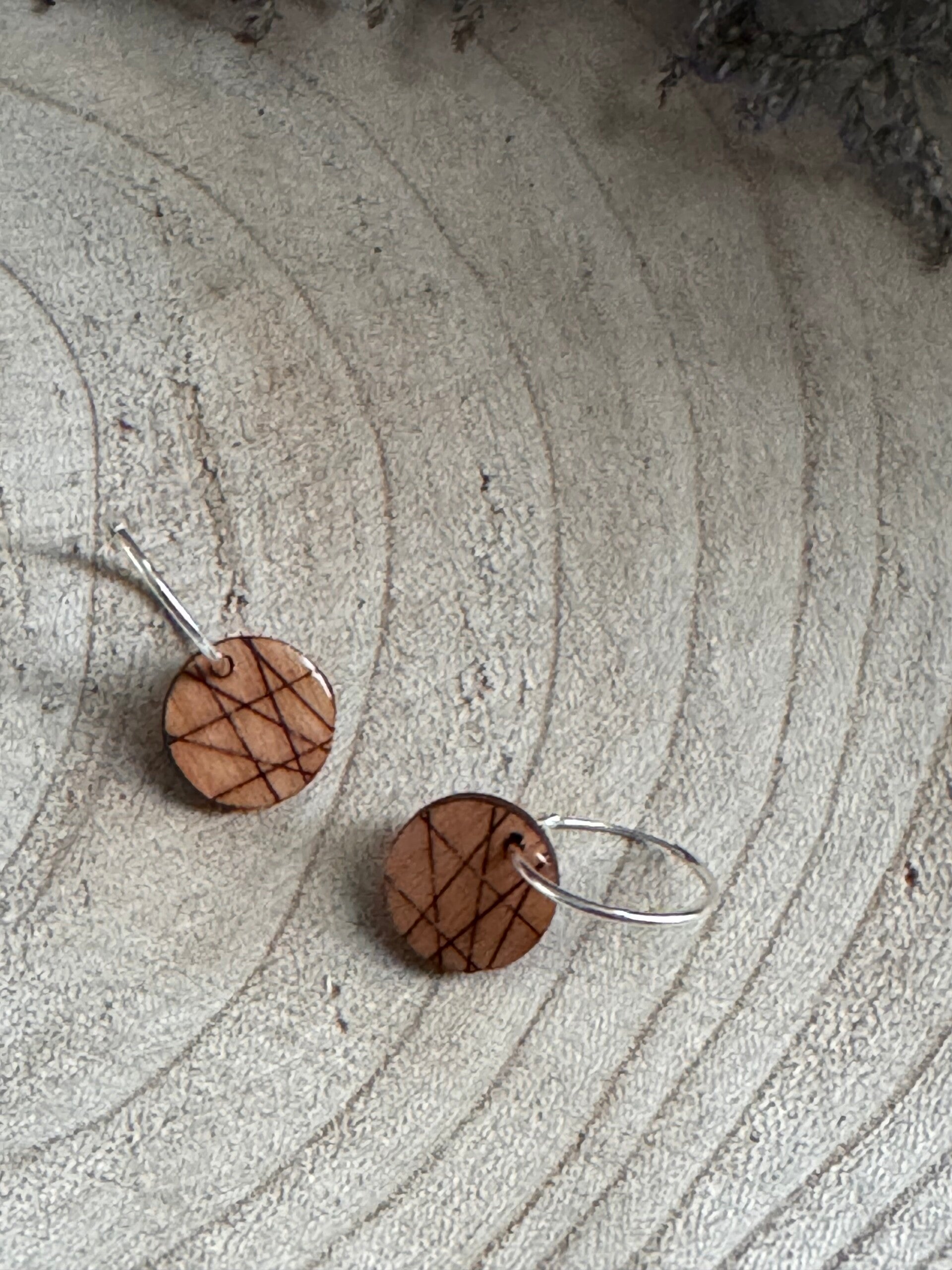 Oorbel beukenhout Zilver