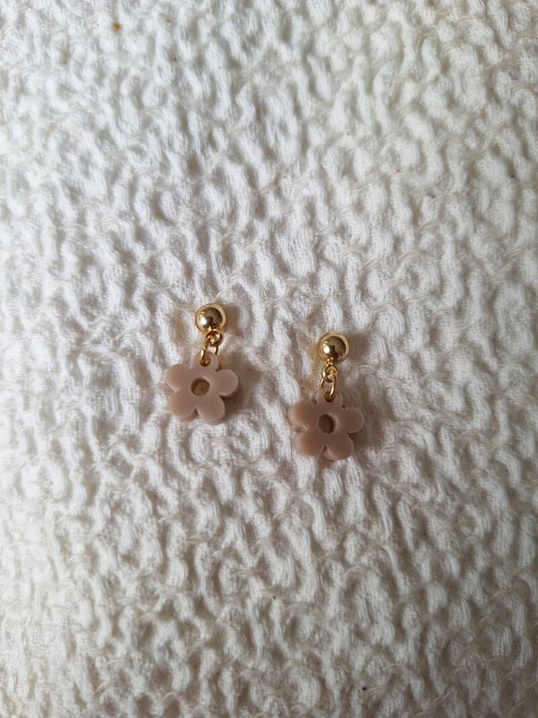 Oorbel Flower Taupe