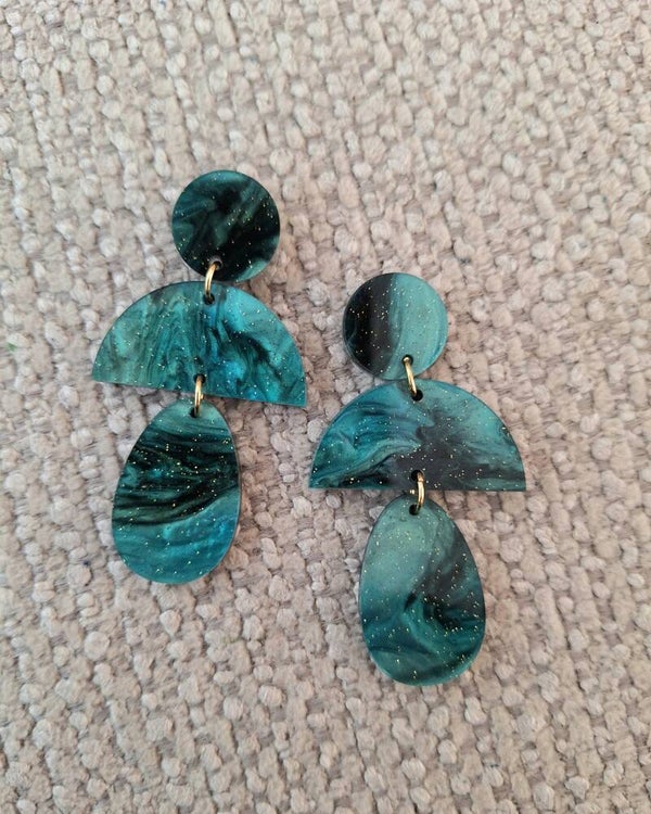 Oorbel Sela Zeegroen