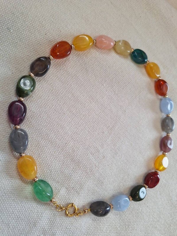 Fleurige kraal ketting