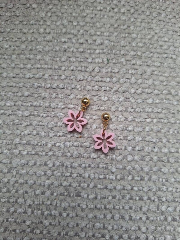 Oorbel Bloemetje Roze