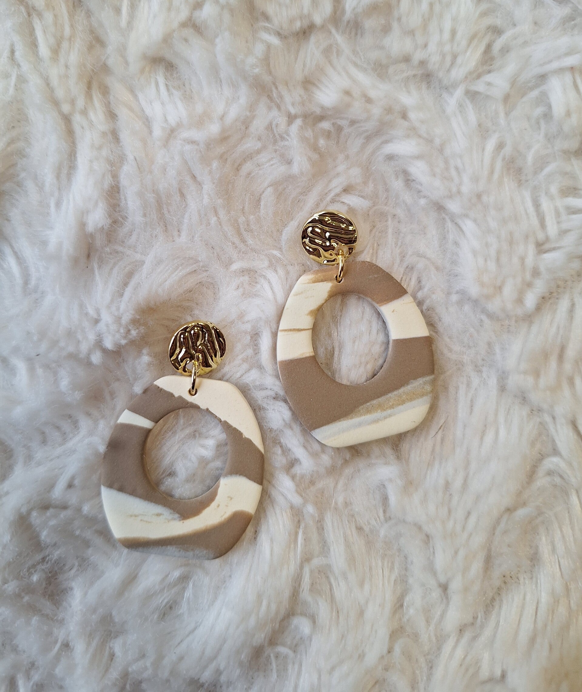 Oorbel Klei Zand/Bruin