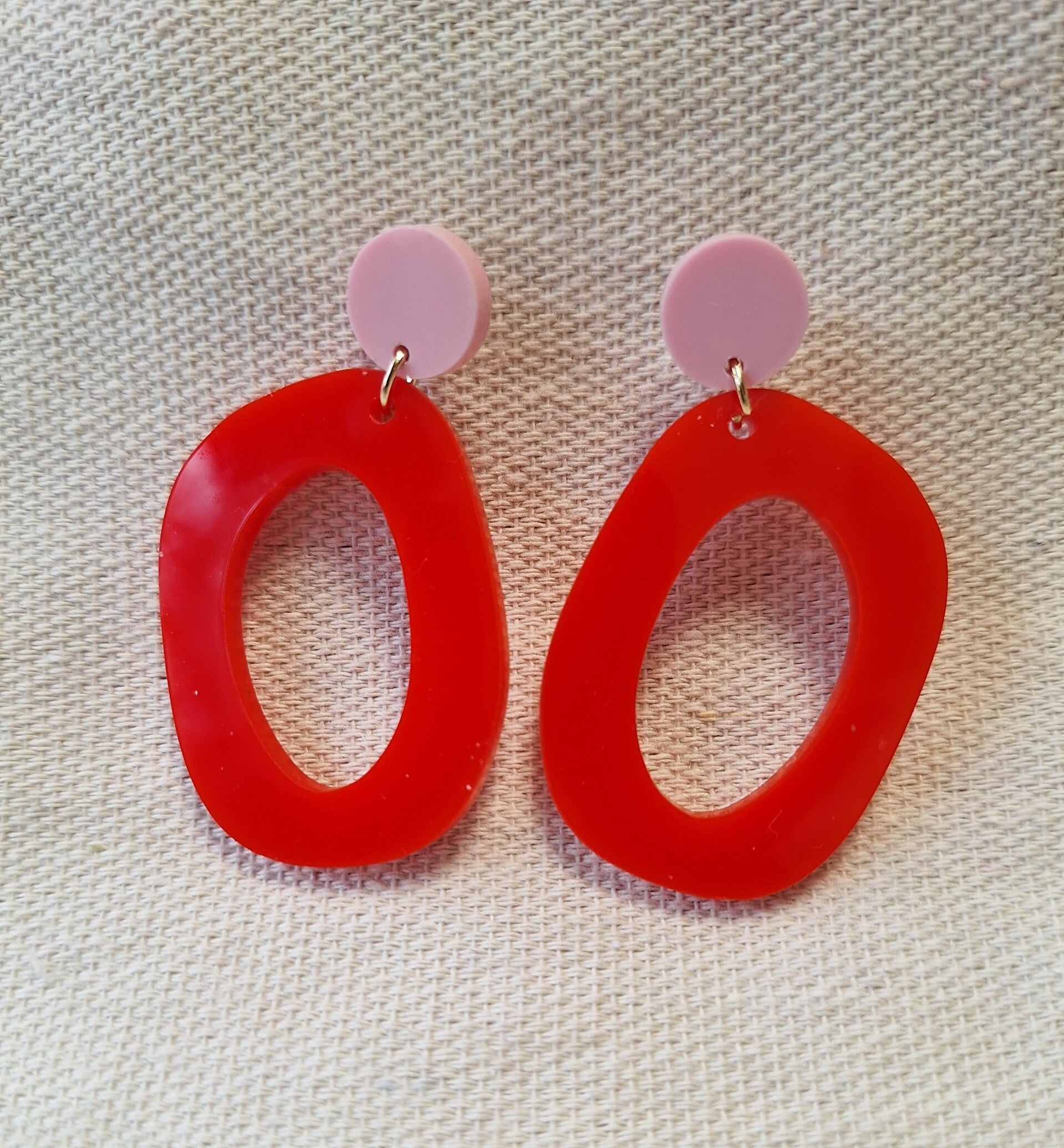 Oorbel Rood/lichtroze