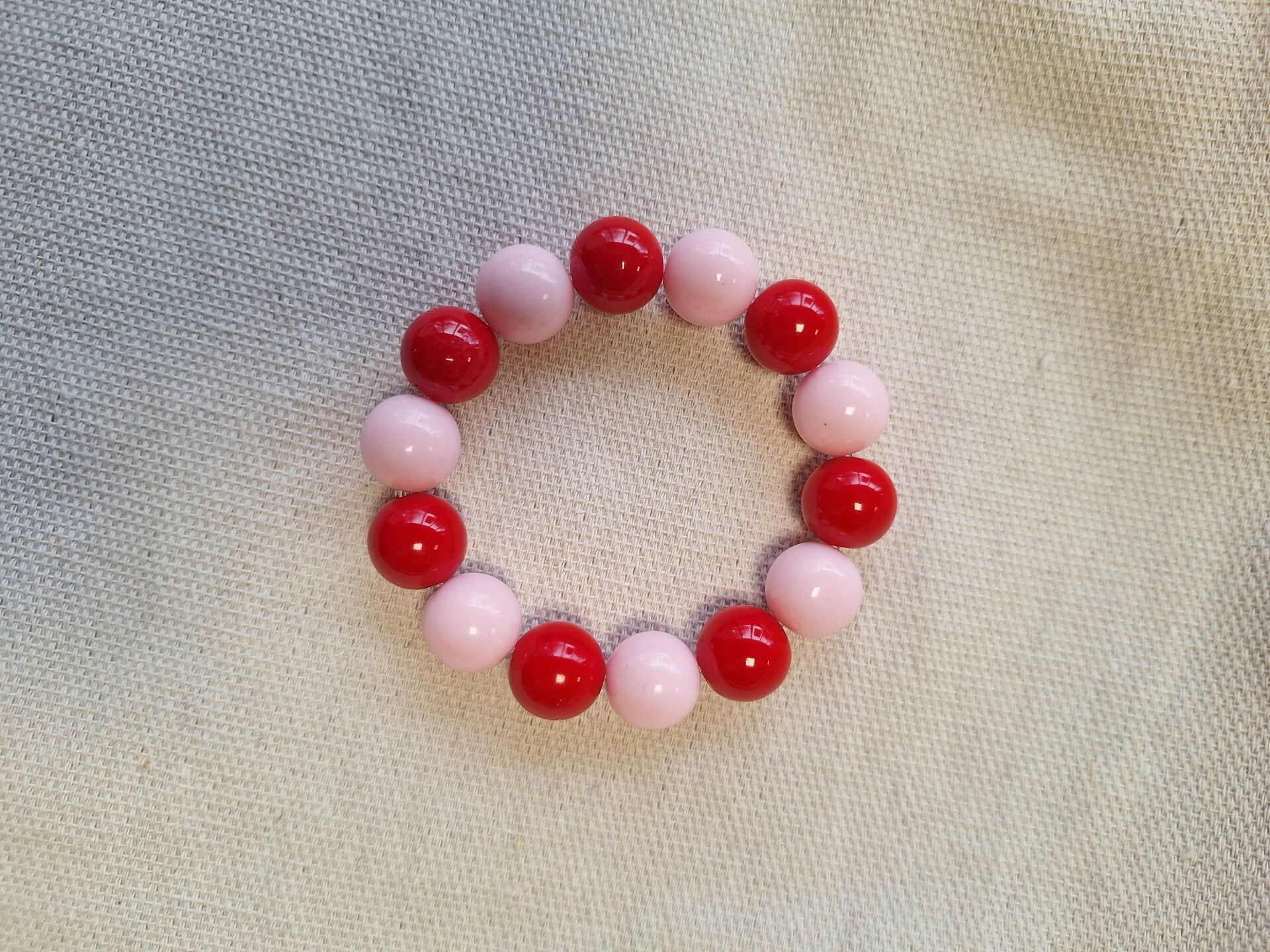 Bubbelarmband Mix Lichtroze/Rood