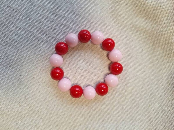 Bubbelarmband Mix Lichtroze/Rood