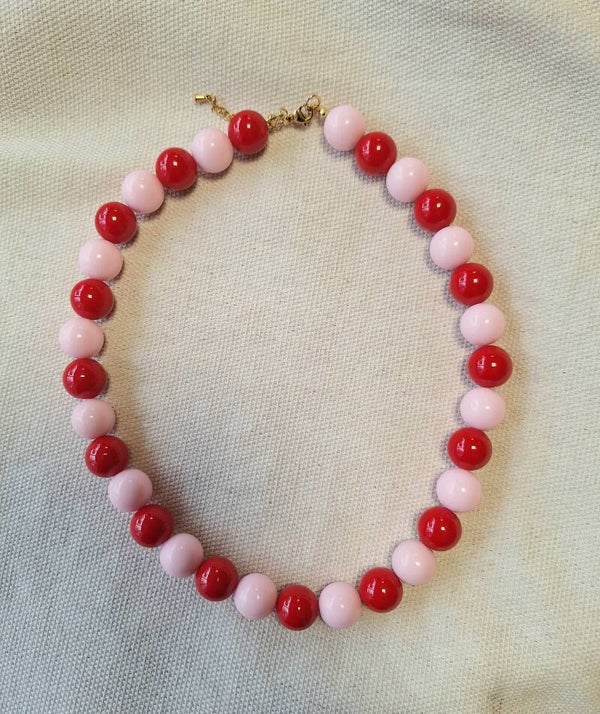 Bubbelketting Mix Rood/Lichtroze