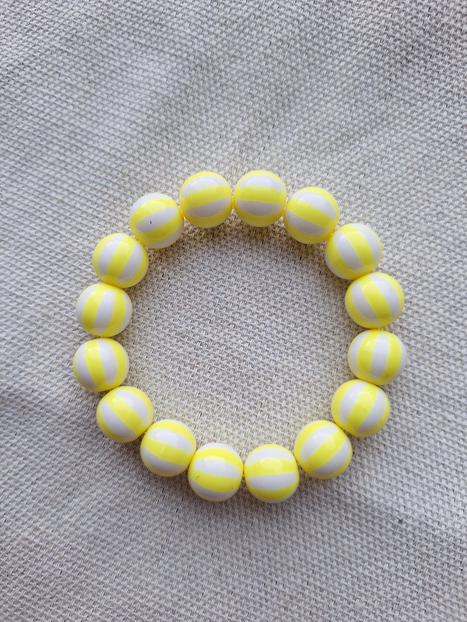 Bubbelarmband Streep Geel 1