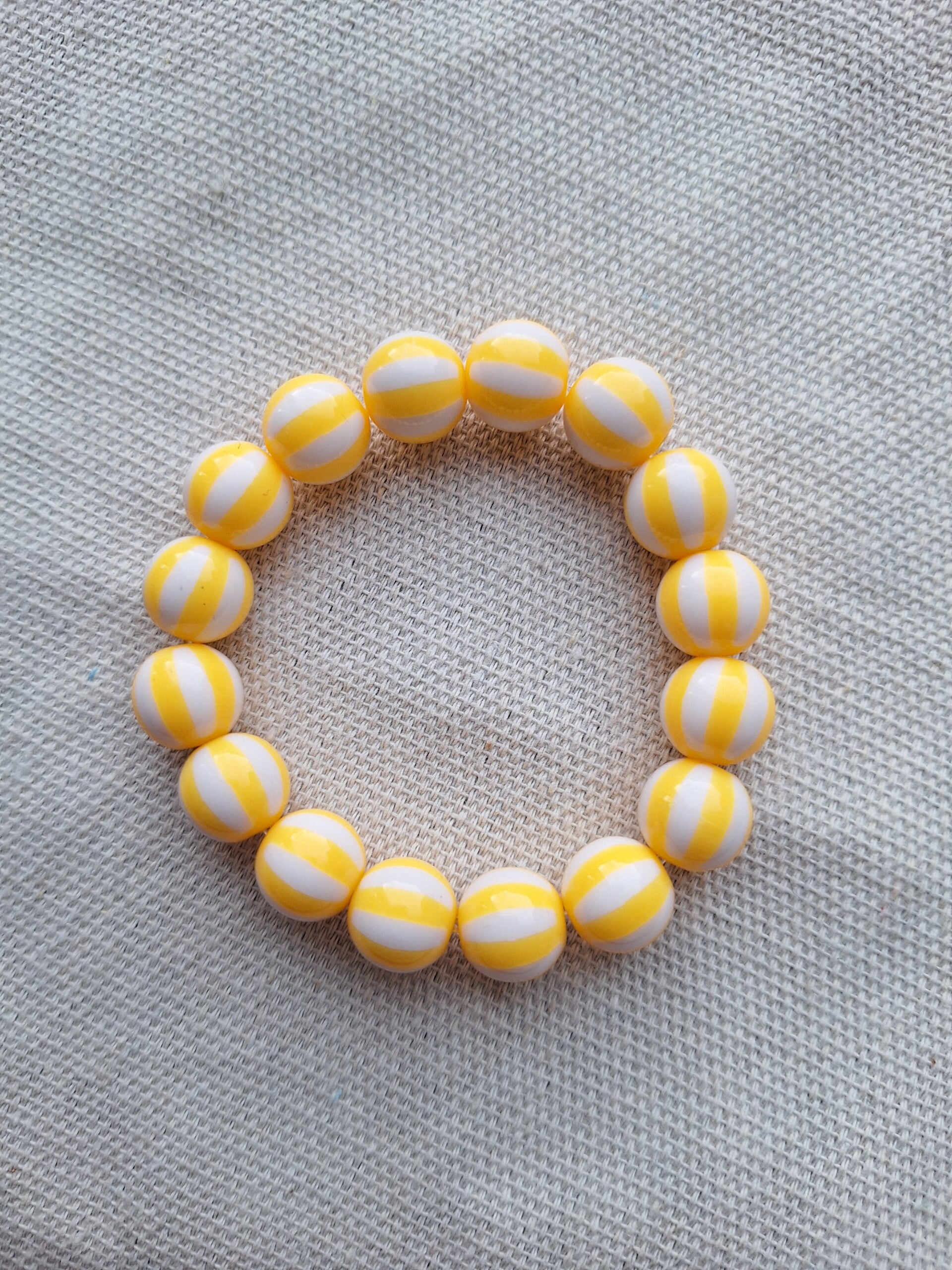 Bubbelarmband Streep Geel 2
