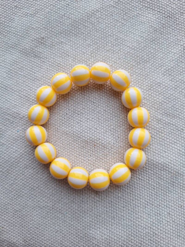 Bubbelarmband Streep Geel 2