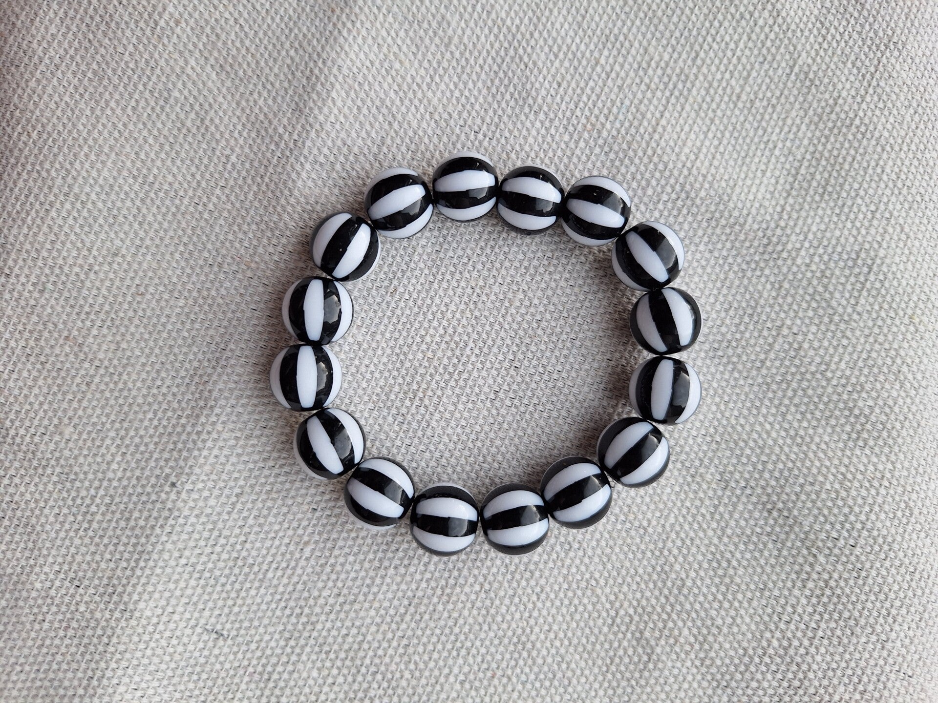 Bubbelarmband Streep Zwart