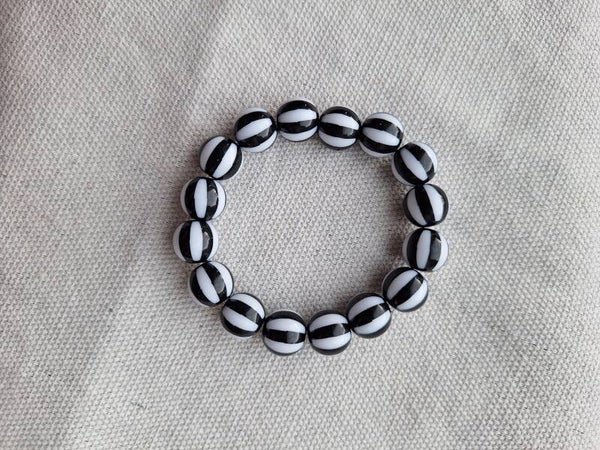 Bubbelarmband Streep Zwart