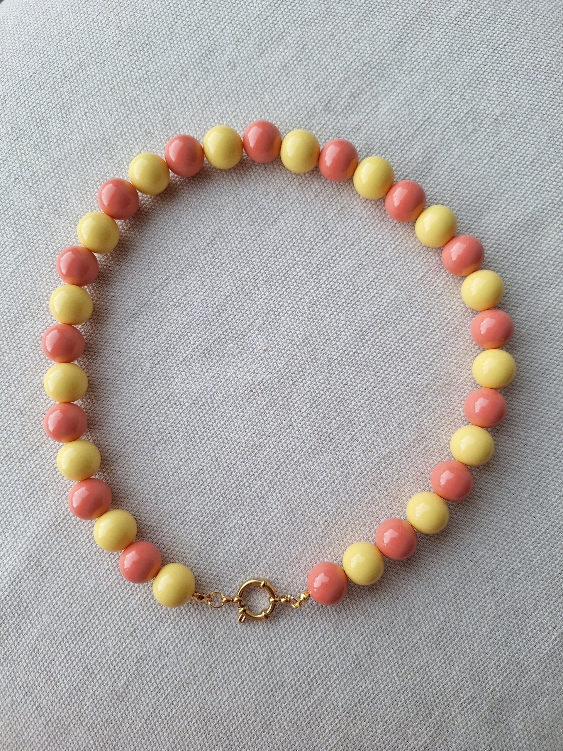 Bubbelketting Mix Koraal/Geel