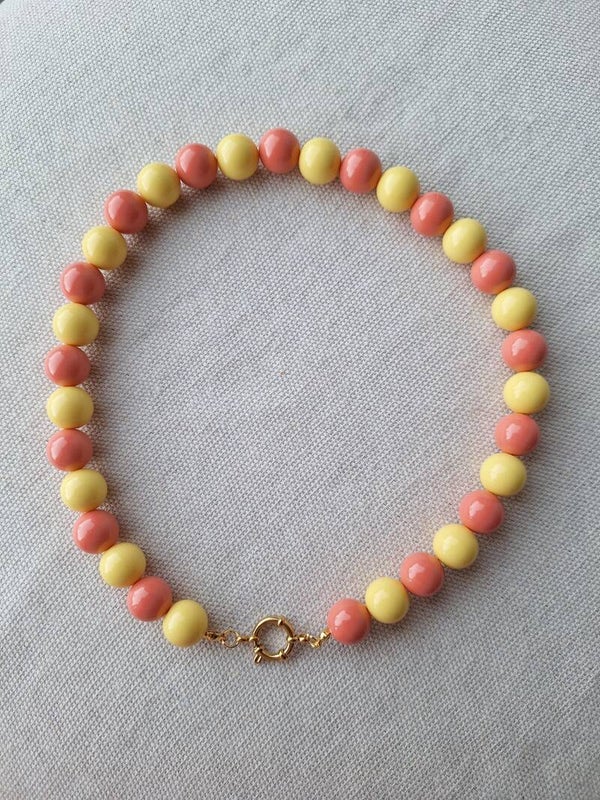 Bubbelketting Mix Koraal/Geel