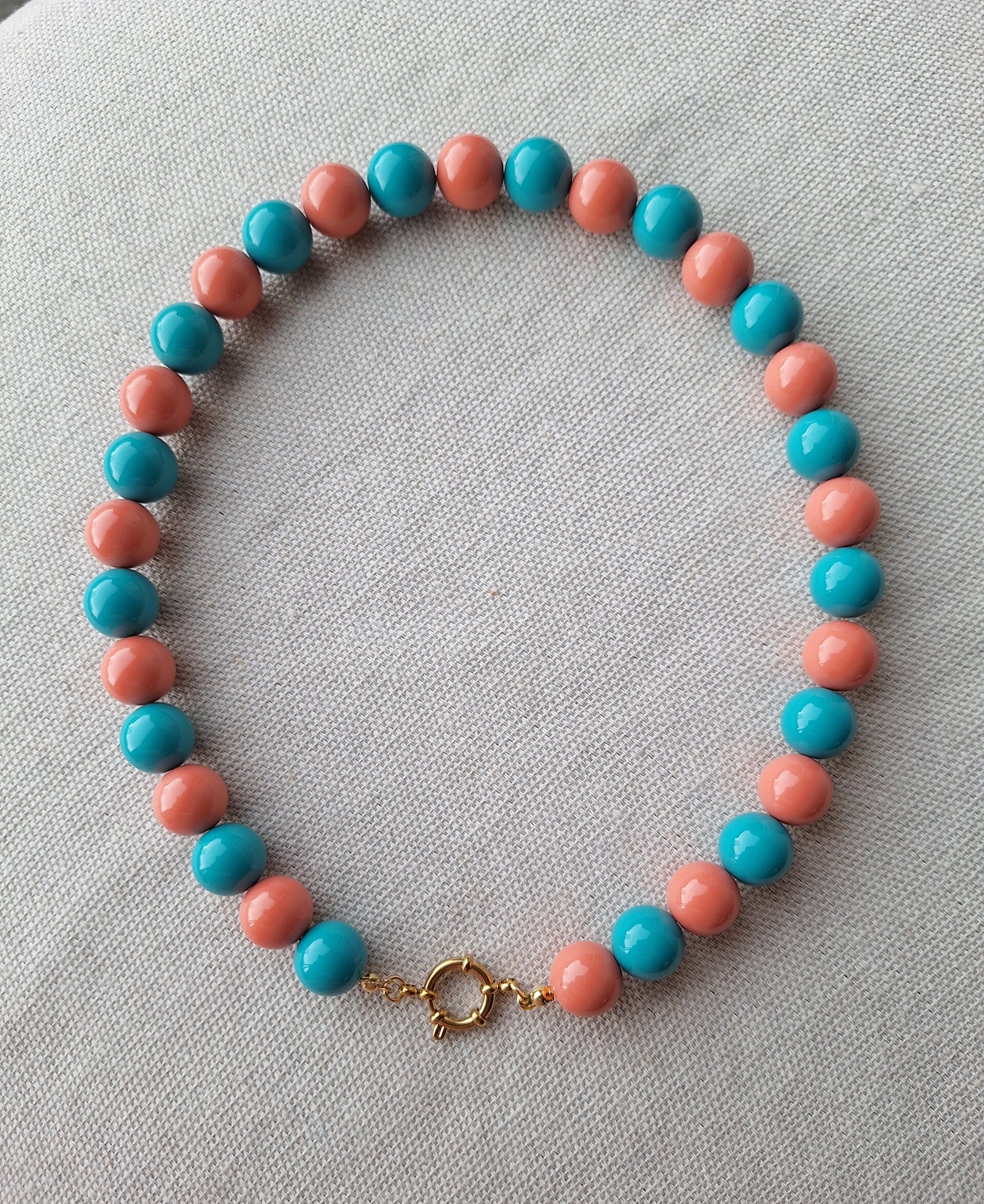Bubbelketting Mix Koraal/Petrol