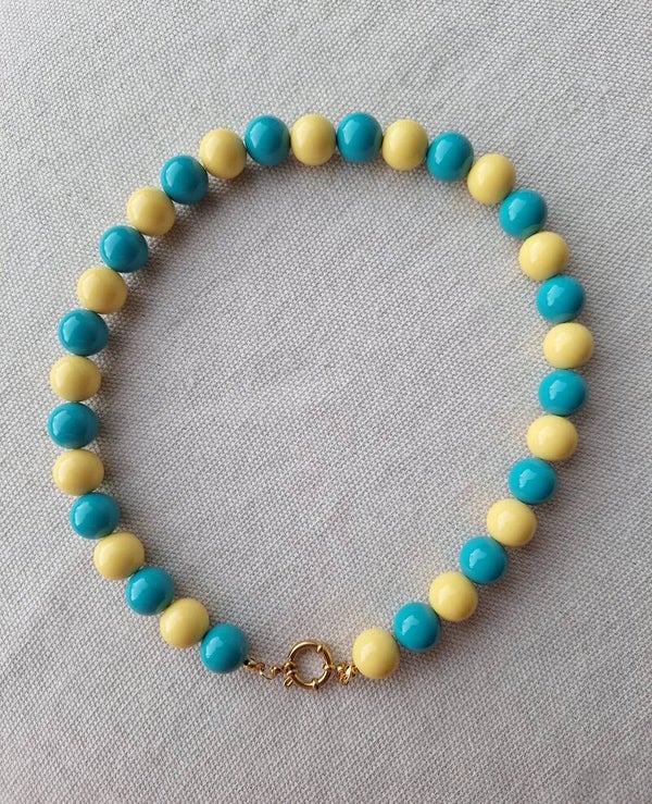 Bubbelketting Mix Petrol/Geel