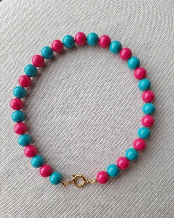 Bubbelketting Mix Petrol/Roze