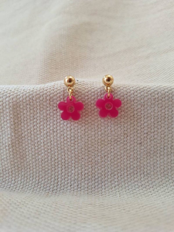 Oorbel Bloemetje Roze