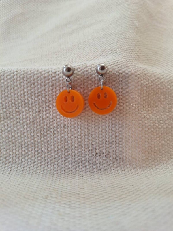 Oorbel Smiley Oranje