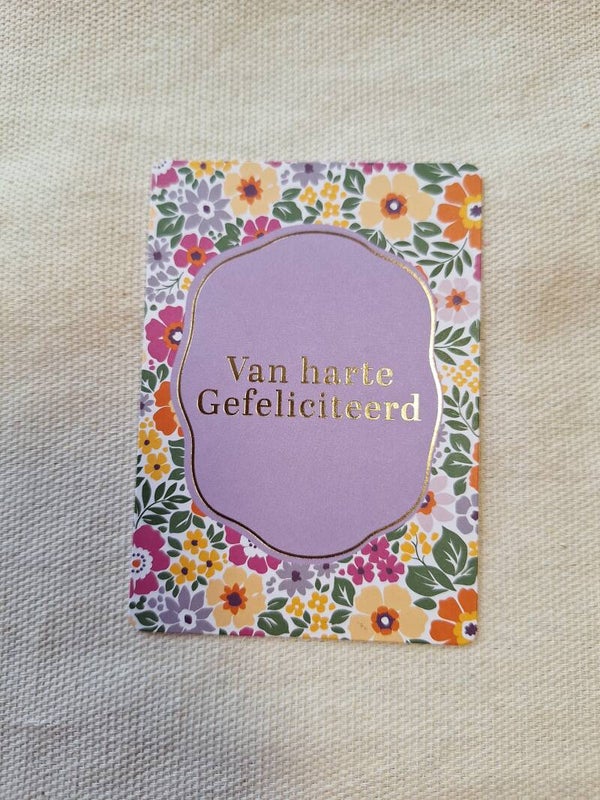 Kaartje A7 Gefeliciteerd