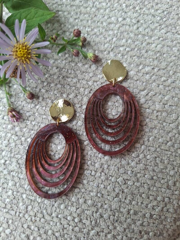 Oorbellen Galaxy Paars/rood