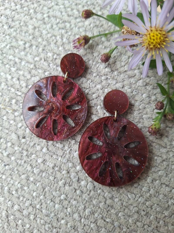 Oorbellen Galaxy Paars/rood