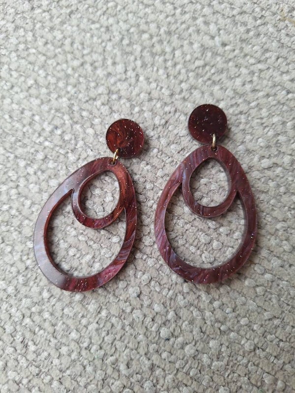 Oorbellen Galaxy Paars/rood
