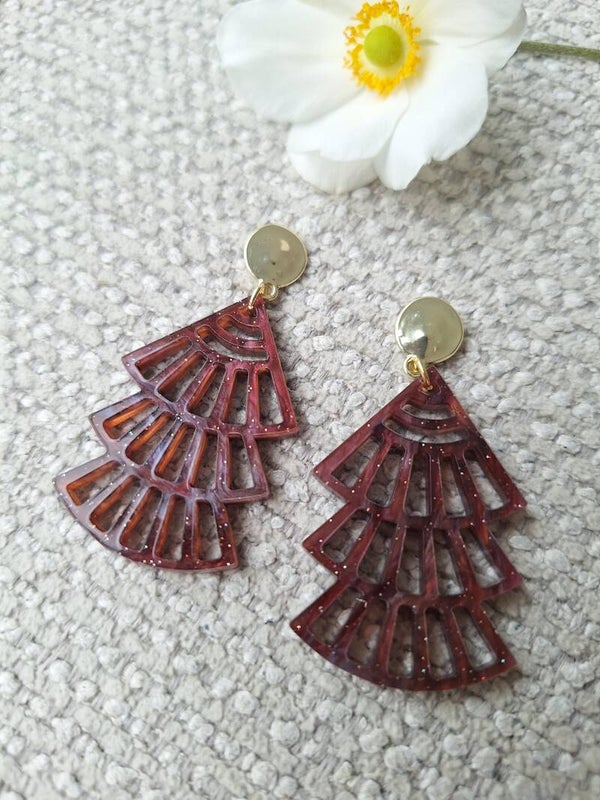 Oorbellen Galaxy Paars/rood