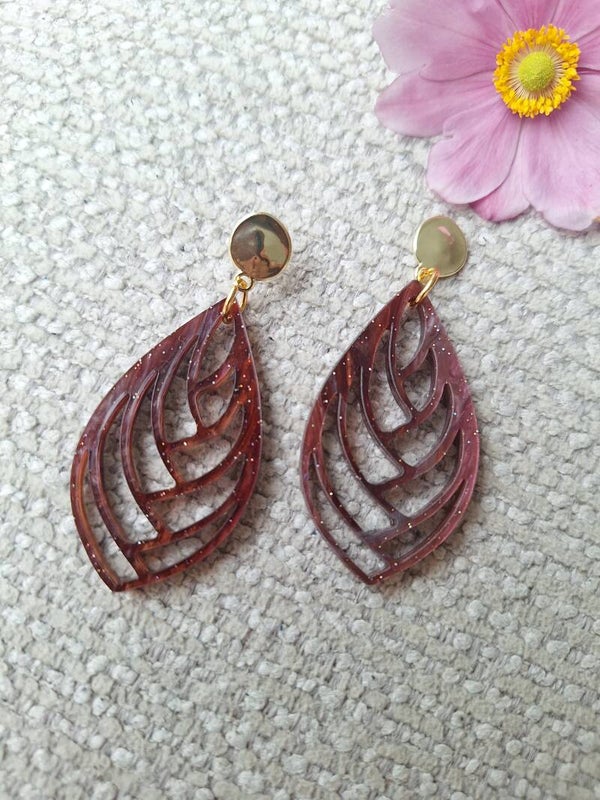 Oorbellen Galaxy Paars/rood