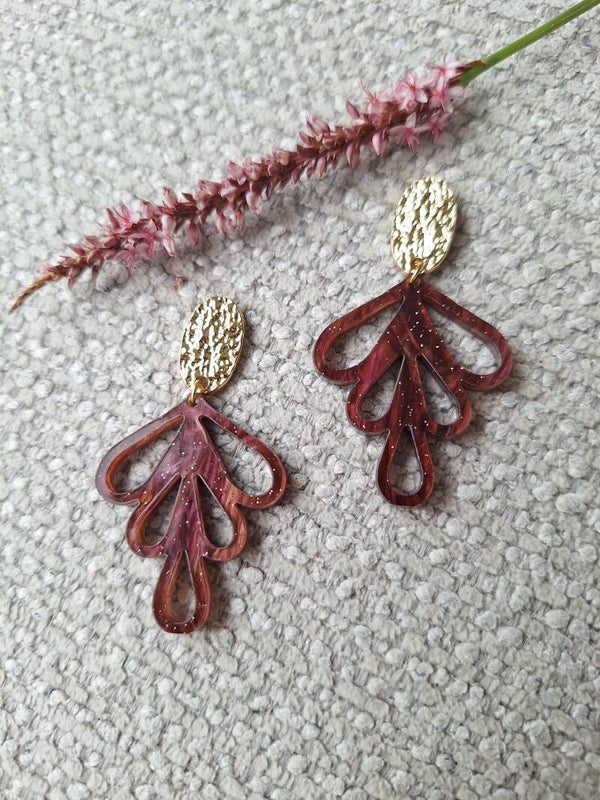 Oorbellen Galaxy Paars/rood