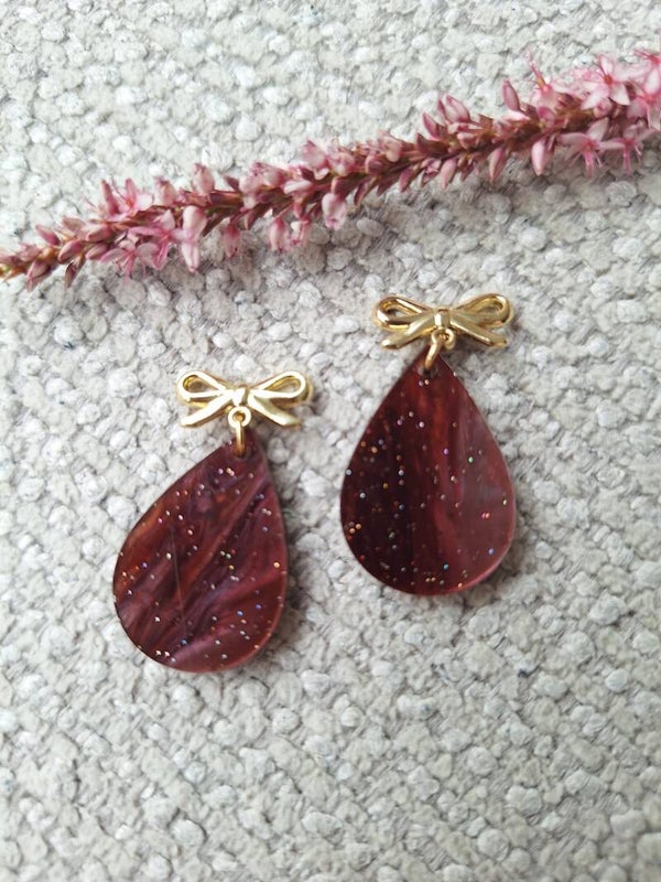 Oorbellen Galaxy Paars/rood