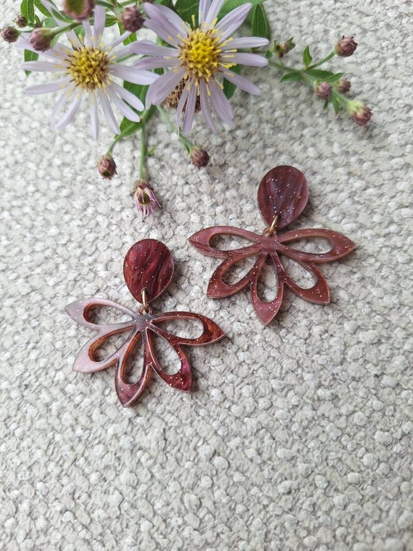 Oorbellen Galaxy Paars/rood