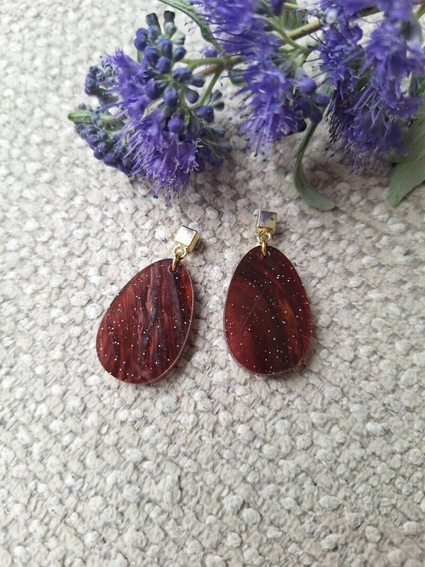 Oorbellen Galaxy Paars/rood