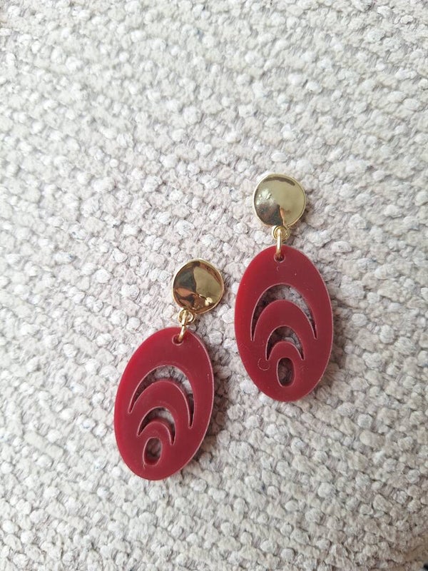Oorbellen Bordeauxrood